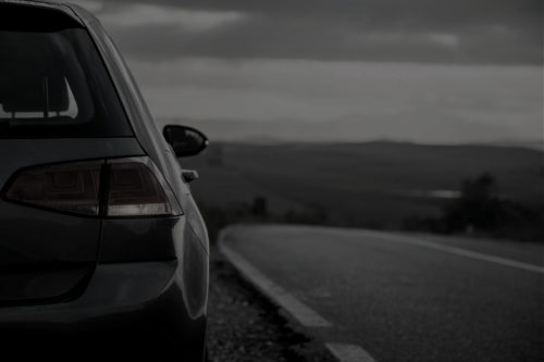 Rideshare Car on Road Background
